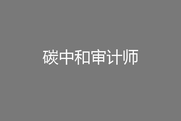 碳中和审计师