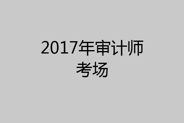 2017年审计师考场