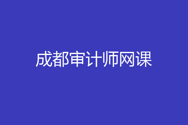 成都审计师网课