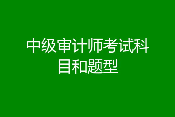 中级审计师考试科目和题型