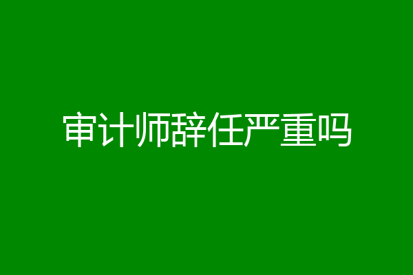 审计师辞任严重吗