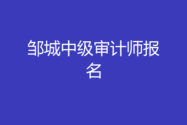 邹城中级审计师报名