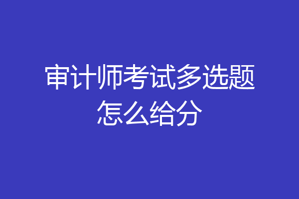 审计师考试多选题怎么给分