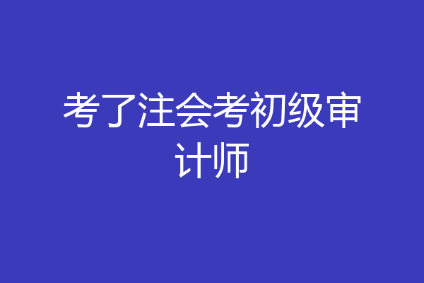 考了注会考初级审计师