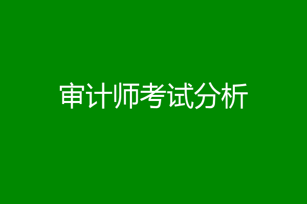 审计师考试分析