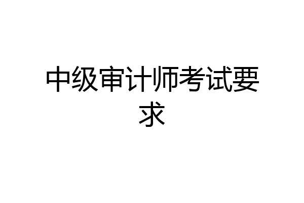 中级审计师考试要求