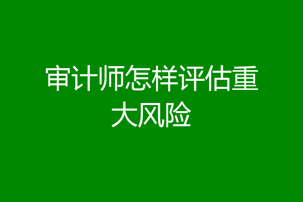审计师怎样评估重大风险