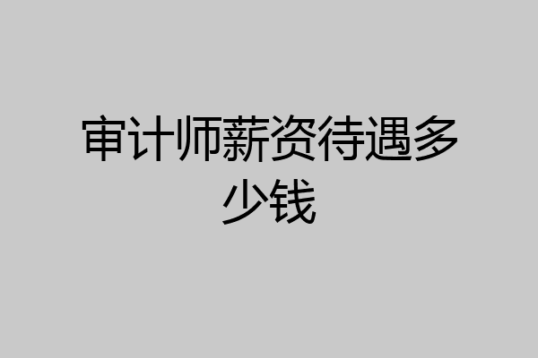 审计师薪资待遇多少钱
