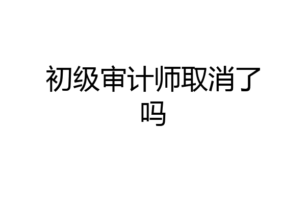 初级审计师取消了吗