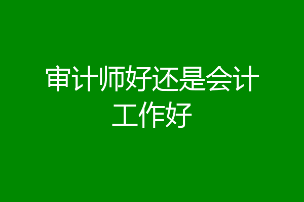 审计师好还是会计工作好