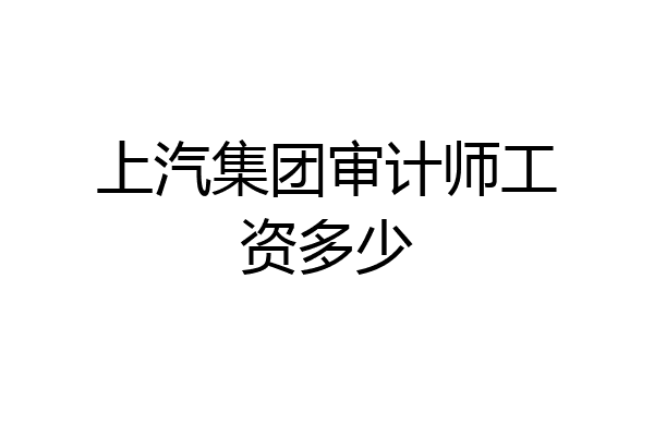 上汽集团审计师工资多少