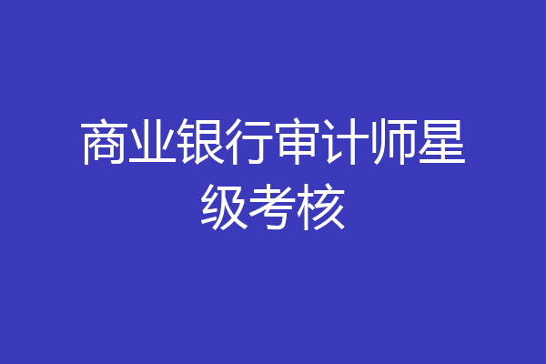 商业银行审计师星级考核