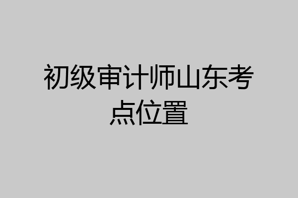 初级审计师山东考点位置