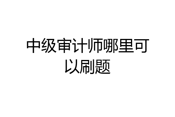 中级审计师哪里可以刷题
