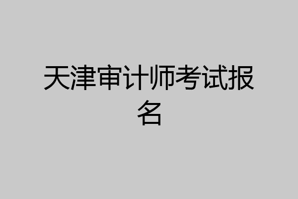 天津审计师考试报名