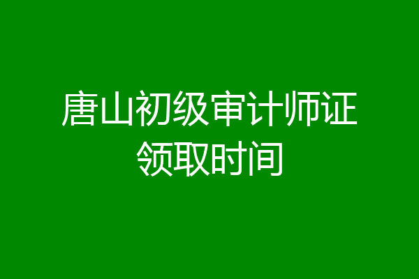 唐山初级审计师证领取时间