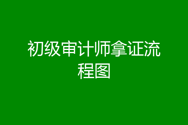 初级审计师拿证流程图