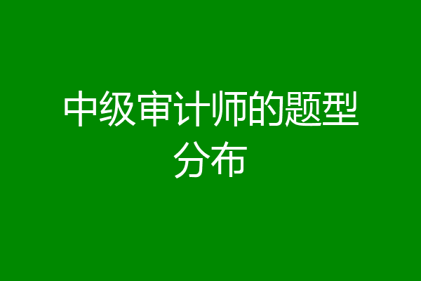 中级审计师的题型分布