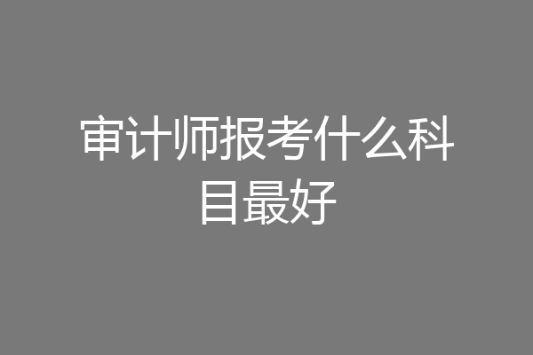 审计师报考什么科目最好
