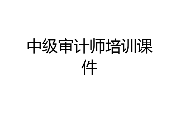 中级审计师培训课件