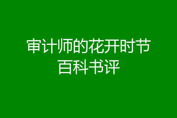 审计师的花开时节百科书评