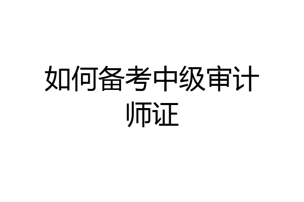 如何备考中级审计师证