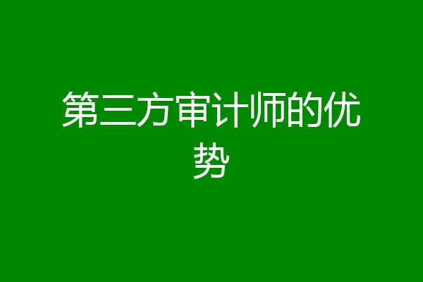 第三方审计师的优势