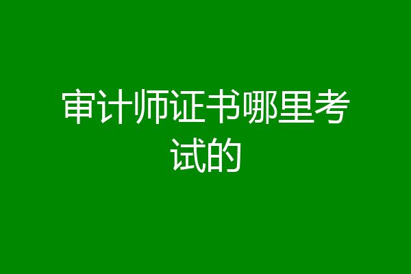 审计师证书哪里考试的