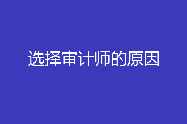 选择审计师的原因