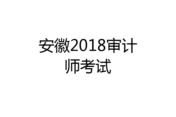 安徽2018审计师考试