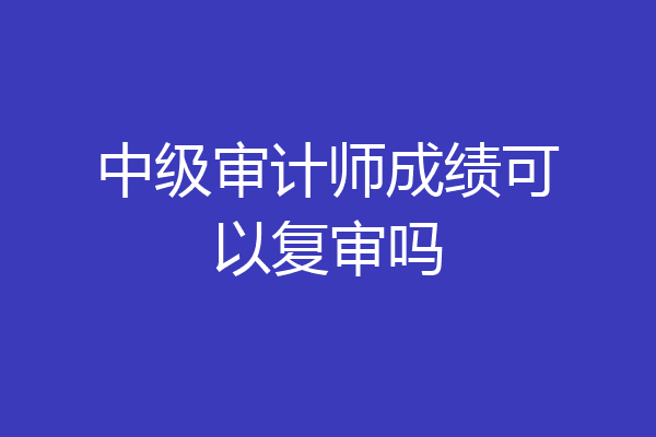 中级审计师成绩可以复审吗