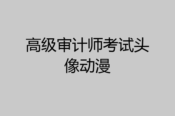 高级审计师考试头像动漫