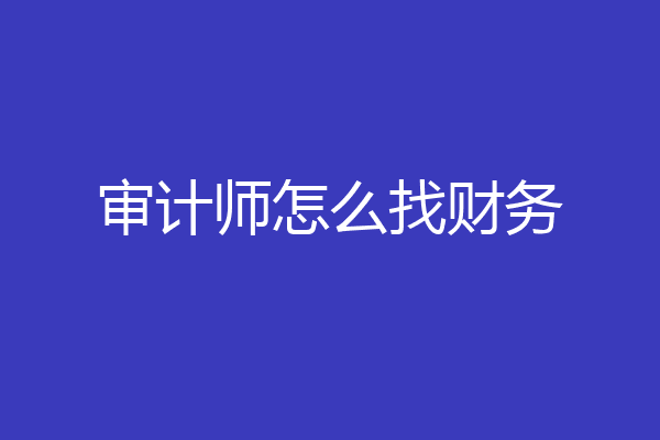 审计师怎么找财务