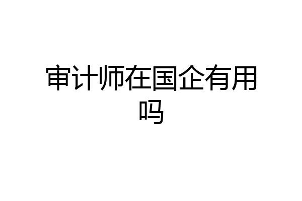 审计师在国企有用吗