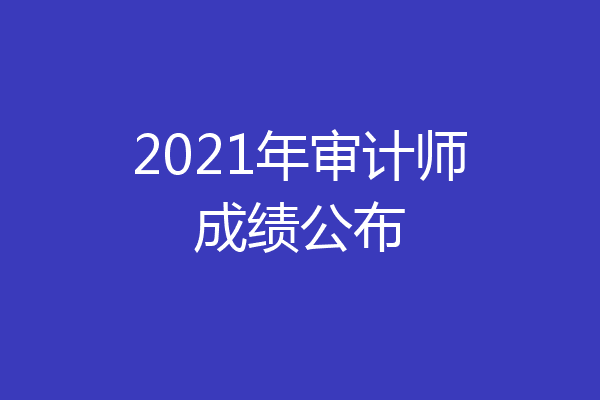 2021年审计师成绩公布