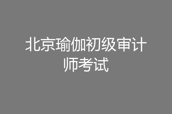 北京瑜伽初级审计师考试