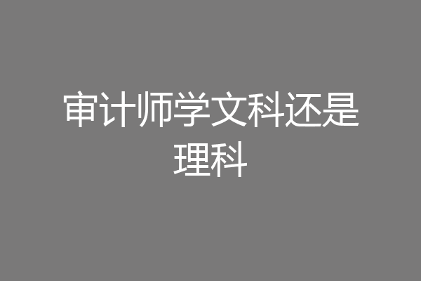 审计师学文科还是理科
