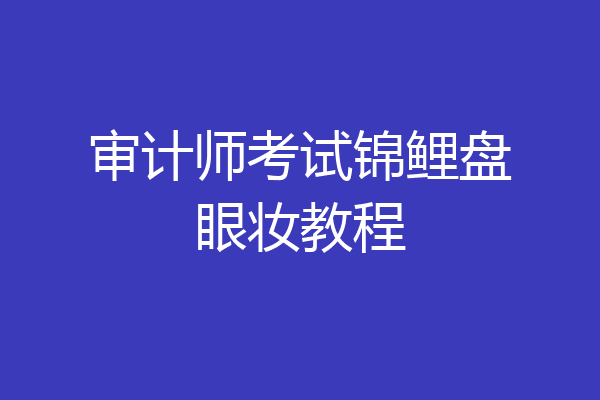 审计师考试锦鲤盘眼妆教程