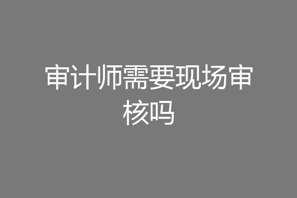 审计师需要现场审核吗
