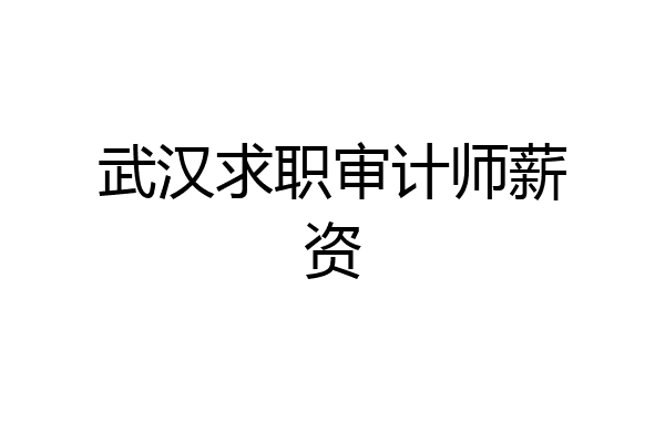 武汉求职审计师薪资