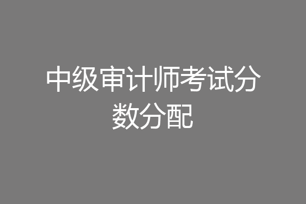 中级审计师考试分数分配