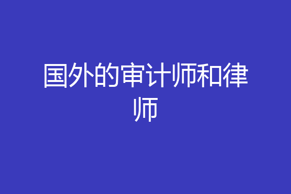 国外的审计师和律师