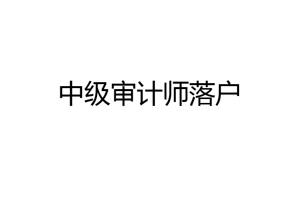 中级审计师落户