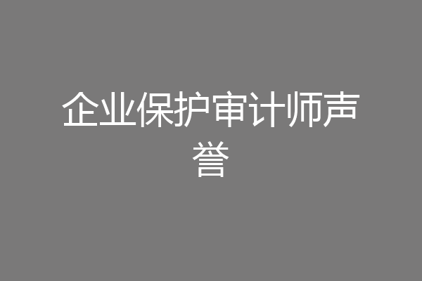 企业保护审计师声誉