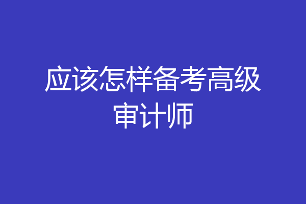 应该怎样备考高级审计师