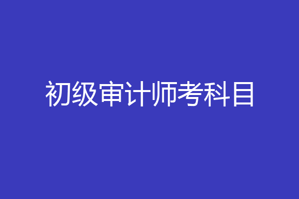 初级审计师考科目