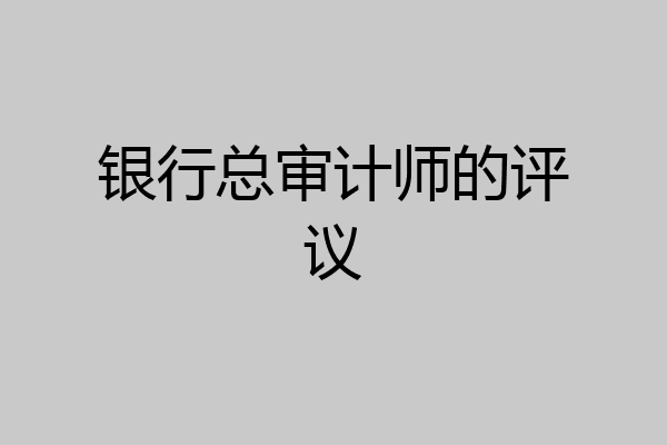 银行总审计师的评议