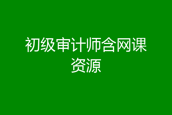 初级审计师含网课资源