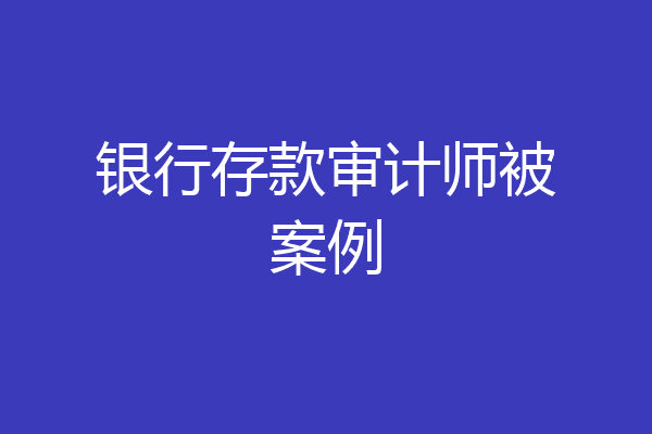 银行存款审计师被案例