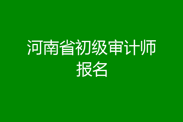 河南省初级审计师报名